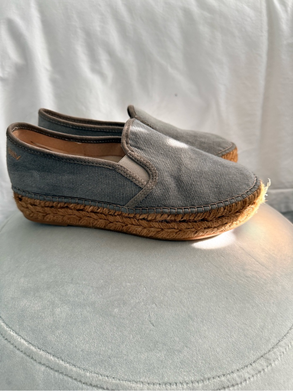 Viscata Slip-On Espadrille Platform Sneakers - Gray Canvas made in Barcelona